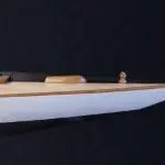 H011 Shamrock Brown/White Painted Half-Hull Model Boat Yacht Handmade 